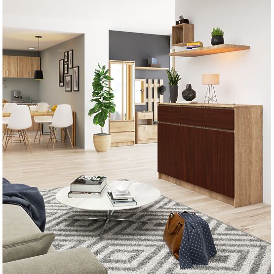 KOMÓD K140 3D 3SZ CLP PK SONOMA / WENGE