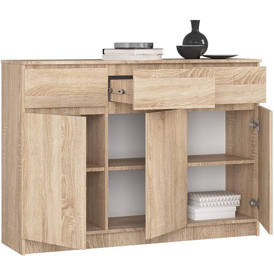 KOMÓD K140 3D 3SZ CLP PK TÖLGY SONOMA