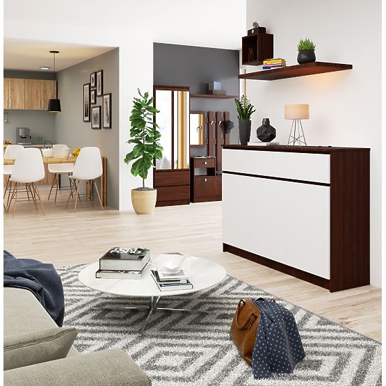 KOMÓD K140 3D 3SZ CLP WENGE / FEHÉR