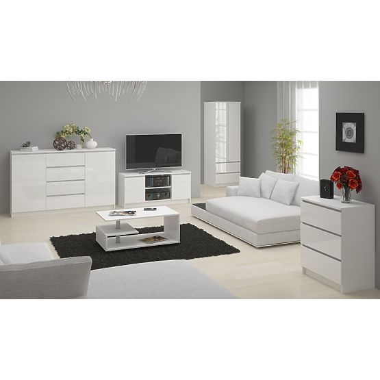 KOMÓD K140 6SZ CLP PK FEHÉR FÉNYES