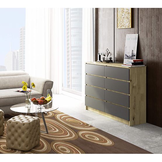 KOMÓD K140 8SZ CLP ARTISAN TÖLGY / SZÜRKE