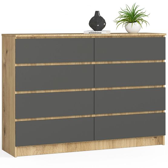 KOMÓD K140 8SZ CLP ARTISAN TÖLGY / SZÜRKE