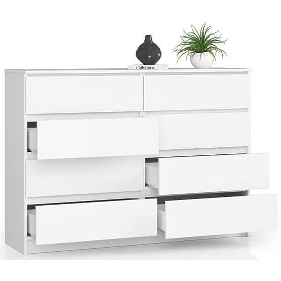 KOMÓD K140 8SZ CLP PK FEHÉR