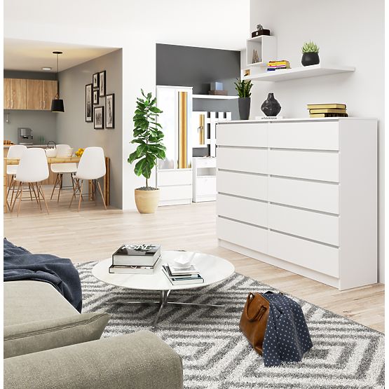 KOMÓD K160 10SZ CLP PK FEHÉR