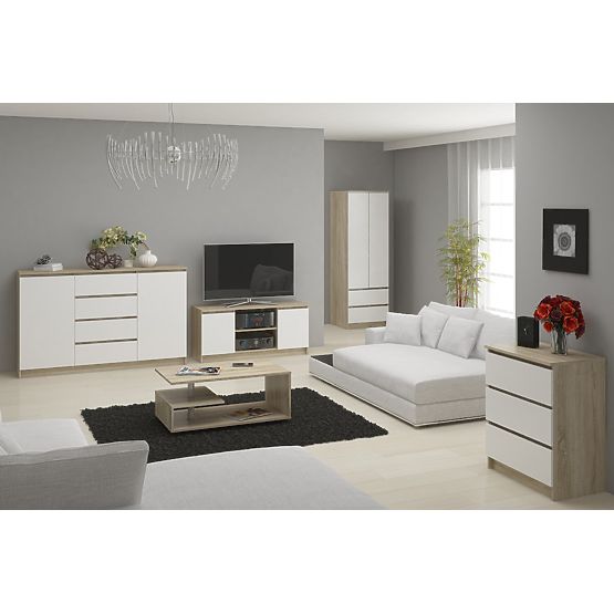 KOMÓD K160 10SZ CLP PK TÖLGY SONOMA / FEHÉR