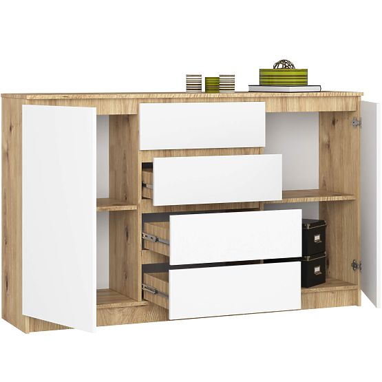 KOMÓD K160 2D 4F CLP PK ARTISAN / FEHÉR
