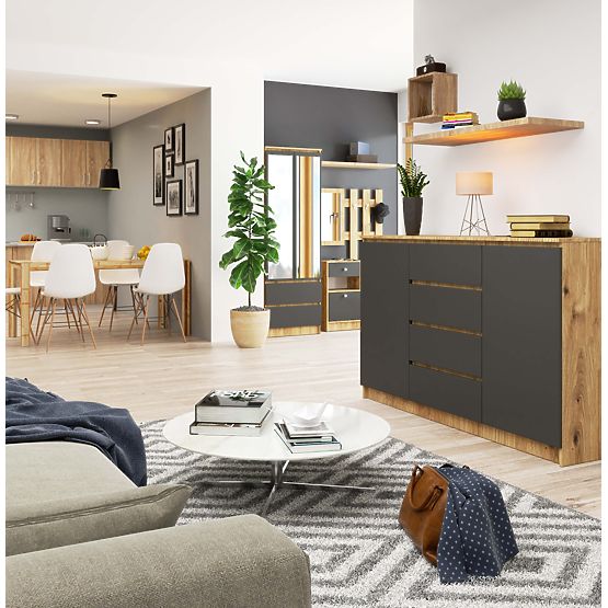 KOMÓD K160 2D 4SZ CLP PK ARTISAN / SZÜRKE