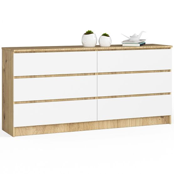 KOMÓD K160 6SZ CLP ARTISAN TÖLGY / FEHÉR