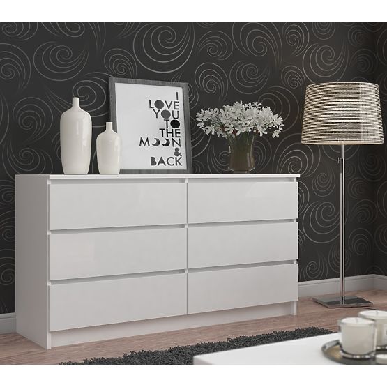 KOMÓD K160 6SZ CLP PK FEHÉR