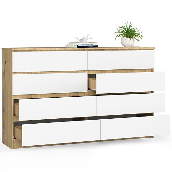 KOMÓD K160 8SZ CLP ARTISAN TÖLGY / FEHÉR