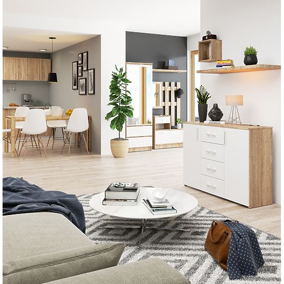 KOMÓD K45 PK SONOMA TÖLGY / FEHÉR