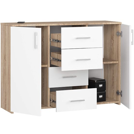 KOMÓD K45 PK SONOMA TÖLGY / FEHÉR