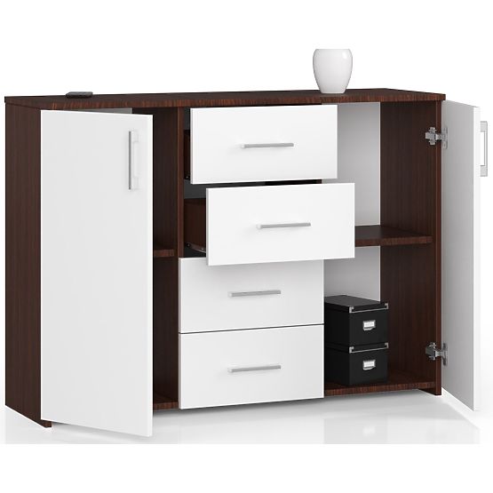 KOMÓD K45 WENGE / FEHÉR