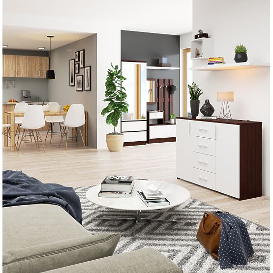 KOMÓD K45 WENGE / FEHÉR