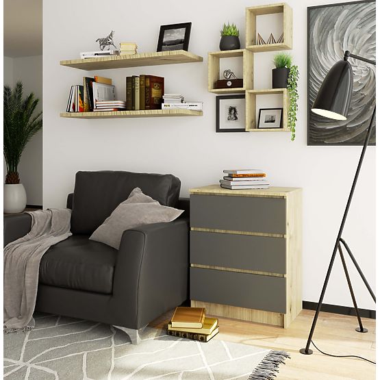 KOMÓD K60 3SZ CLP PK ARTISAN TÖLGY / SZÜRKE