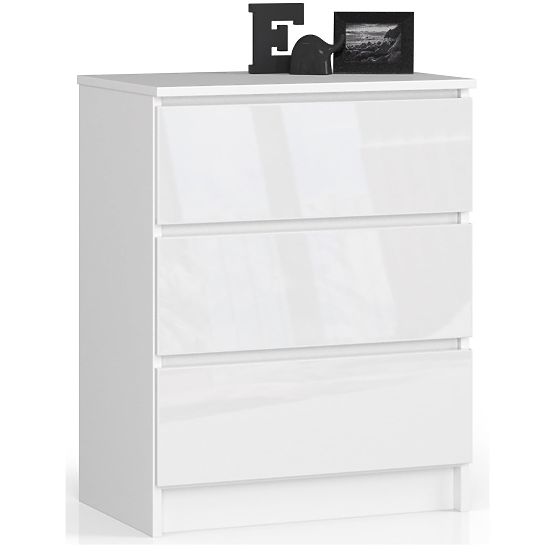 KOMÓD K60 3SZ CLP PK FEHÉR FÉNYES
