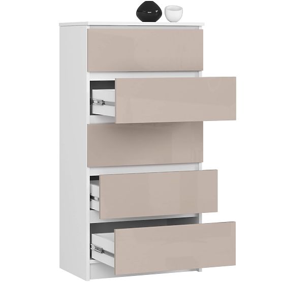 KOMÓD K60 5SZ CLP PK CAPPUCCINO FÉNYES
