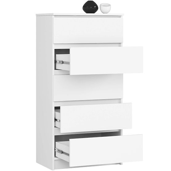 KOMÓD K60 5SZ CLP PK FEHÉR