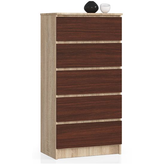 KOMÓD K60 5SZ CLP PK TÖLGY SONOMA / WENGE