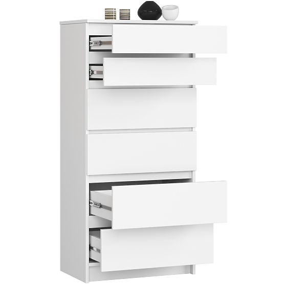 KOMÓD K60 6SZ CLP PK FEHÉR
