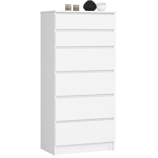KOMÓD K60 6SZ CLP PK FEHÉR