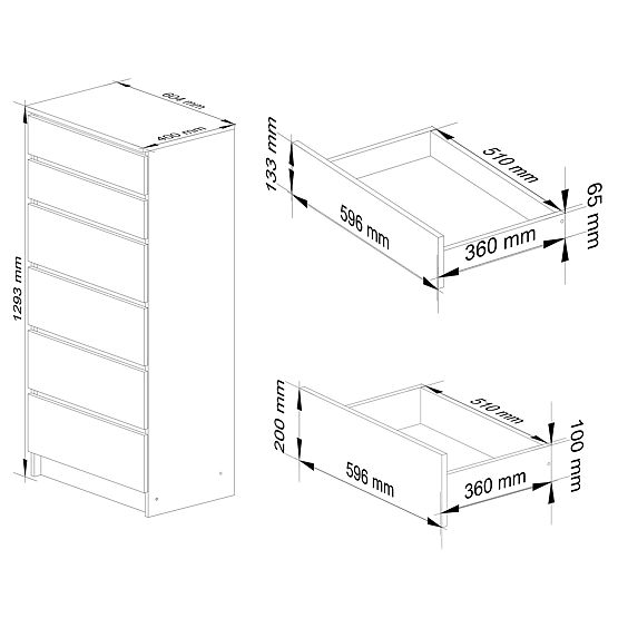 KOMÓD K60 6SZ CLP WENGE