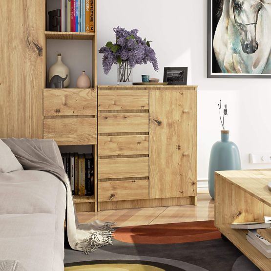 KOMÓD K80 1D 5F PK ARTISAN TÖLGY