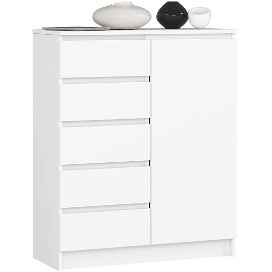 KOMÓD K80 1D 5F PK FEHÉR