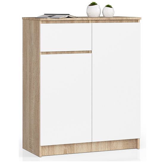 KOMÓD K80 2D 1SZ CLP PK SONOMA TÖLGY / FEHÉR
