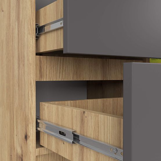 KOMÓD K80 JERRY 1D 3SZ PK ARTISAN TÖLGY / GRAFIT SZÜRKE