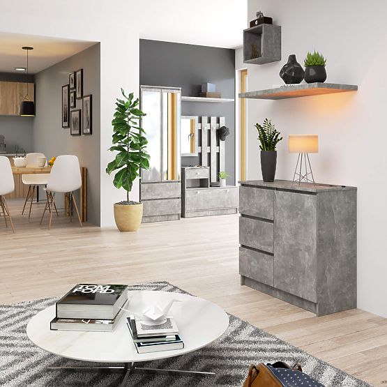 KOMÓD K80 JERRY 1D 3SZ PK BETON