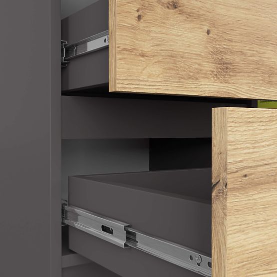 KOMÓD K80 JERRY 1D 3SZ PK GRAFIT SZÜRKE / ARTISAN TÖLGY