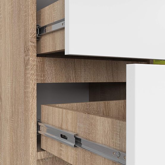 KOMÓD K80 JERRY 1D 3SZ PK SONOMA TÖLGY / FEHÉR