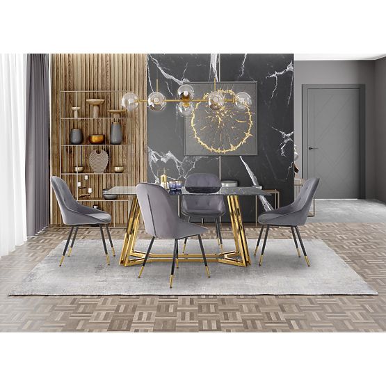 KONAMI asztal, lap - fekete márvány, lábak - arany (2p=1db)