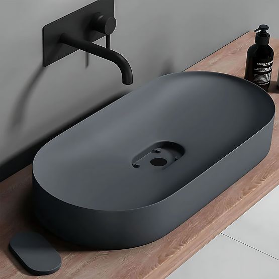 Konglomerát mosdókagyló IRIS 71 CM szürke matt