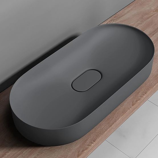 Konglomerát mosdókagyló IRIS 71 CM szürke matt