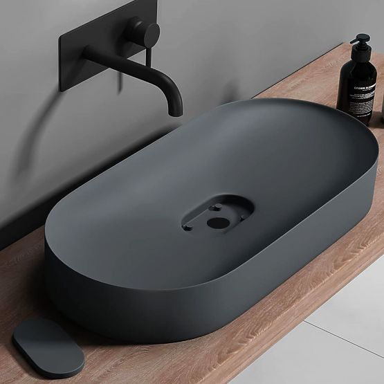 Konglomerát mosdókagyló IRIS 71 CM szürke matt