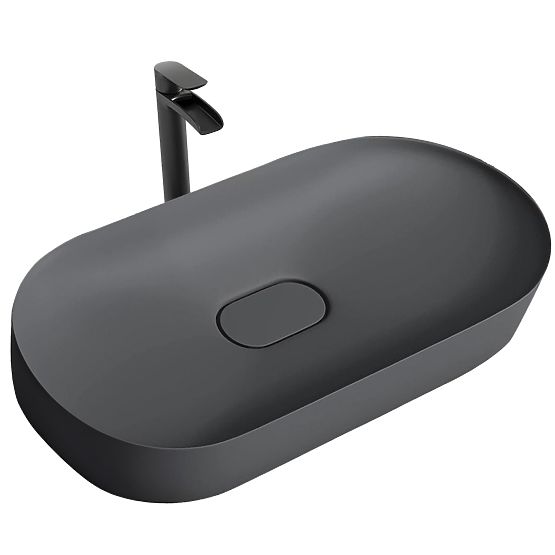 Konglomerát mosdókagyló IRIS 71 CM szürke matt