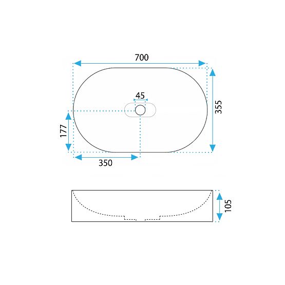 Konglomerát mosdókagyló IRIS 71 CM szürke matt