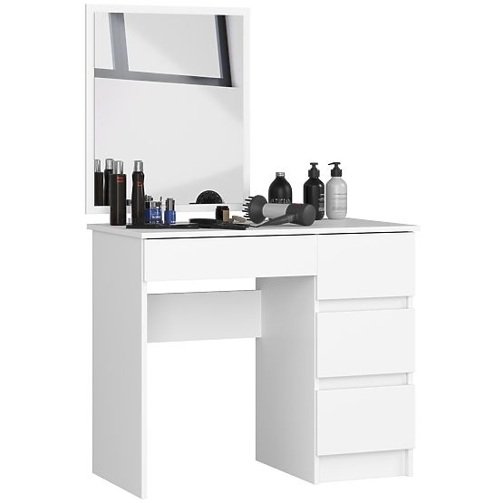 KOZMETIKAI FÜRDŐSZOBASZEKRÉNY TÜKÖRREL T-6/SL 500x600 JOBB FEHÉR