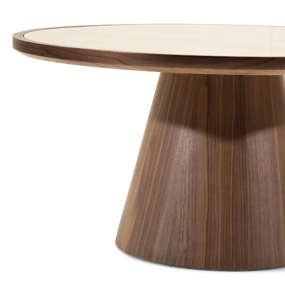 Kyoto dohányzóasztal 80 cm, kerek, travertin/dió