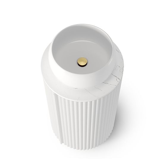 La promessa 40 cm-es szekrény szett mosdóval, bordázott, lekerekített, fehér