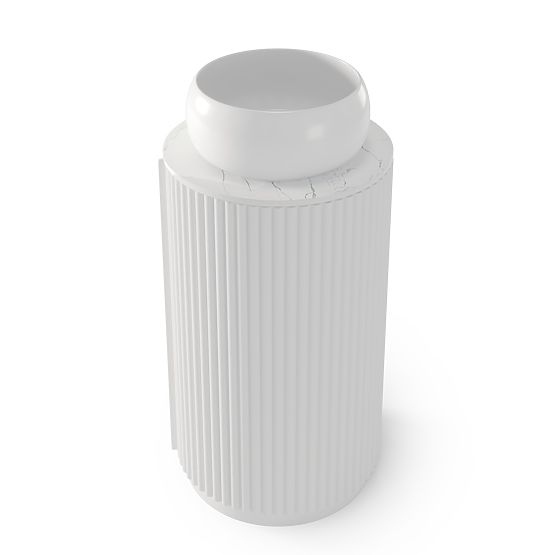 La promessa 40 cm-es szekrény szett mosdóval, bordázott, lekerekített, fehér