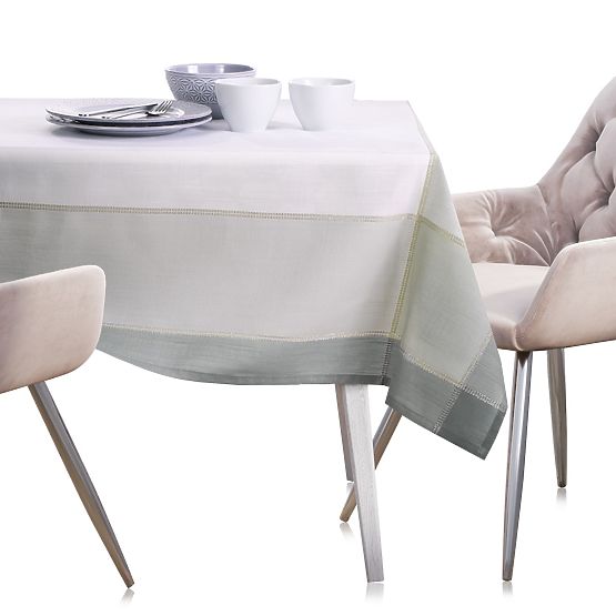 LAVAL asztalterítő fehér szín sima klasszikus minta 140x220 ameliahome