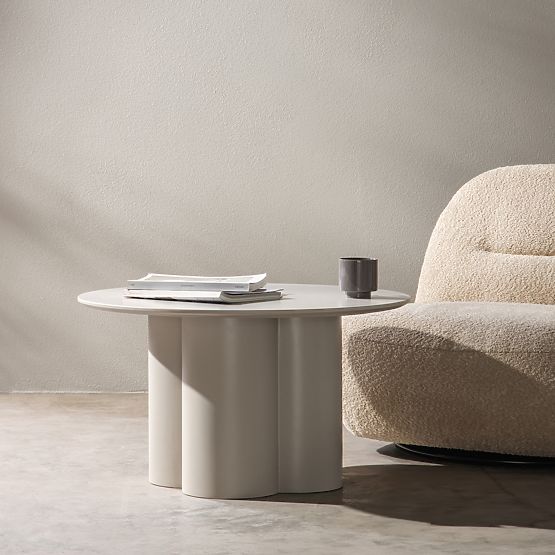 Lazaro dohányzóasztal 80 cm, kerek, szürke-bézs