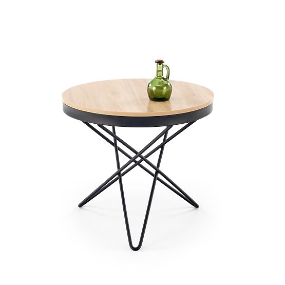 LEILA dohányzóasztal, természetes/fekete (1p=1db)