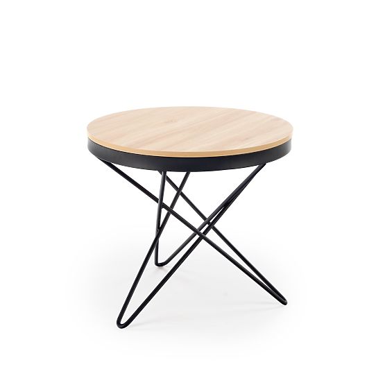 LEILA dohányzóasztal, természetes/fekete (1p=1db)