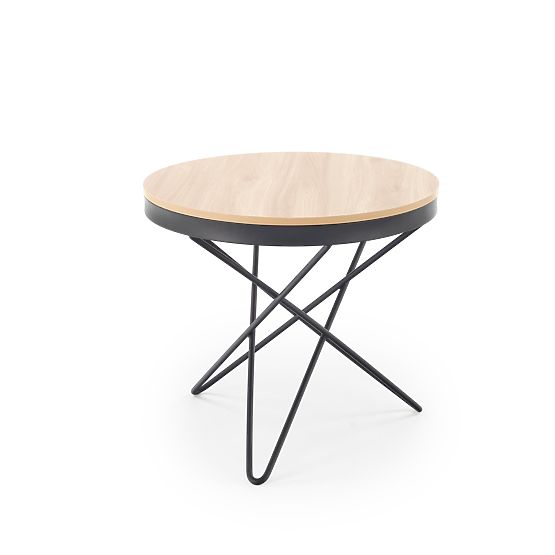 LEILA dohányzóasztal, természetes/fekete (1p=1db)