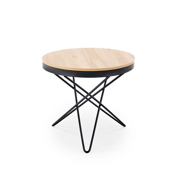 LEILA dohányzóasztal, természetes/fekete (1p=1db)