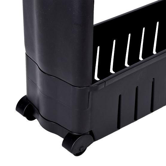 Leira fekete 3 szintes konyhai és fürdőszobai polc